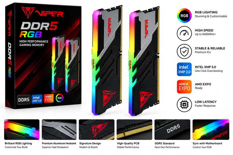Buy Patriot Viper Venom RGB 32GB 6000MHz CL-30 Desktop Memory in Pakistan