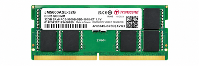 Transcend 32GB (1x32GB) 5600MHz C46 SO-DIMM DDR5 Laptop Memory