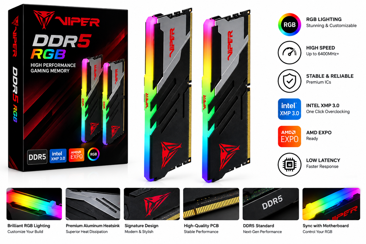 Buy Patriot Viper Venom RGB 32GB 6000MHz CL-30 Desktop Memory in Pakistan