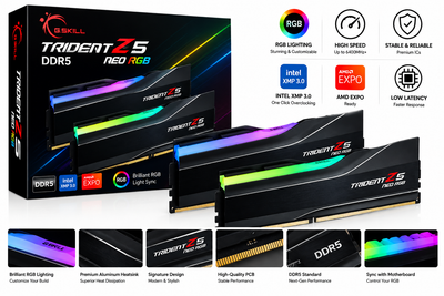 G.SKILL Trident Z5 Neo RGB 32GB (2x16GB) 6000MHz DDR5 DRAM Desktop Memory