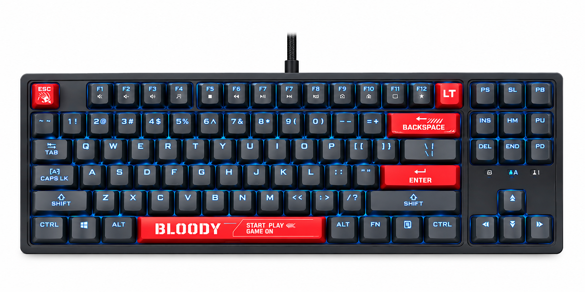 AT87 Alpha Optical Switch Mechanical Keyboard – Bloody Red