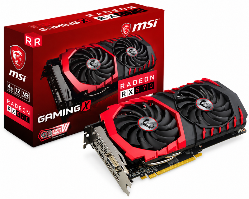 MSI Radeon RX 570 Gaming X 4GB GDDR5 Dual Fan Graphics Card