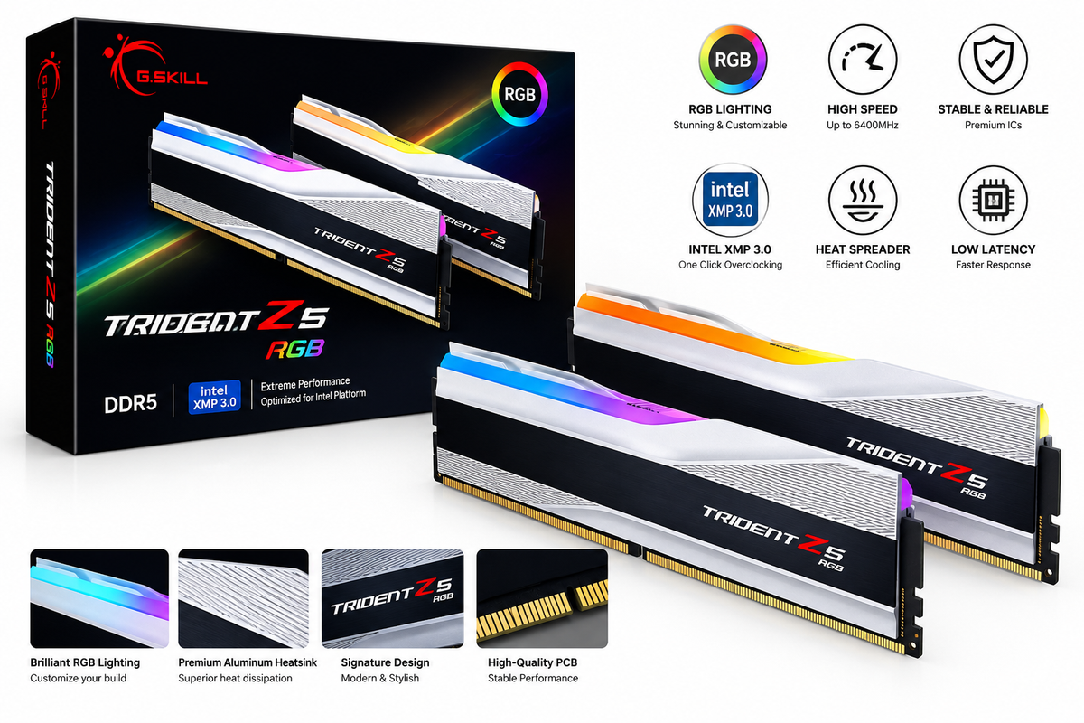 G.SKILL Trident Z5 RGB 32GB (2×16GB) 6000MHz DDR5 RAM in Pakistan