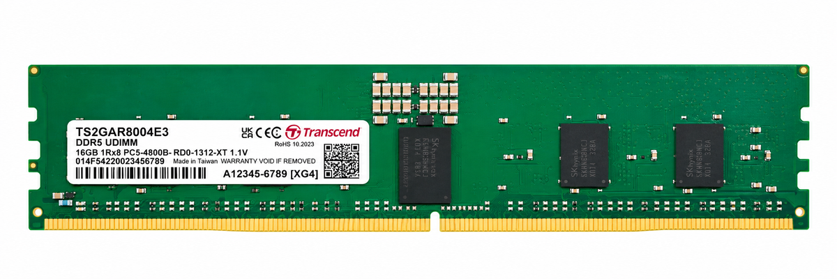 Transcend 32GB (1x32GB) 6400MHz CL52 DDR5 DRAM Memory